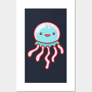 Simple Cotton Candy Jellyfish Minimal Posters and Art